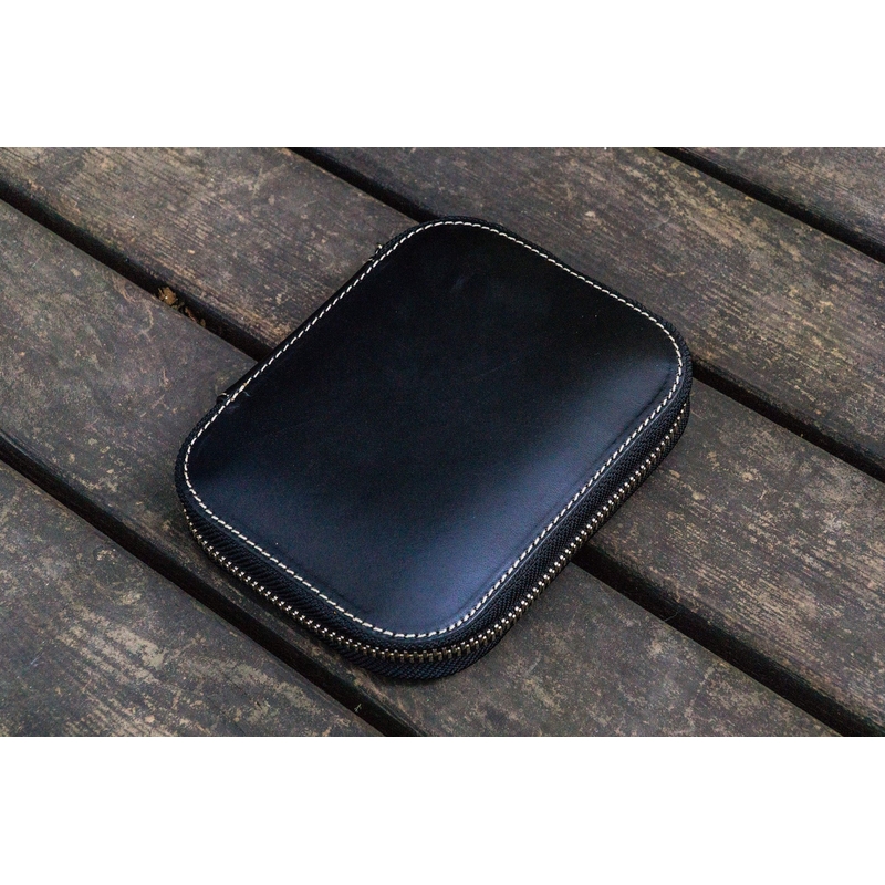 Galen Leather Zippered 10 Slots Pen Case Black Galen Leather Zippered 10 Slots Pen Case Black