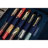Galen Leather Portapenne in Pelle con Zip 10 Posti Crazy Horse Navy Blue