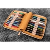 Galen Leather Zippered 20 Slots Pen Case Undyed Leather Galen Leather Zippered 20 Slots Pen Case Undyed Leather