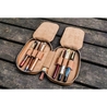 Galen Leather Portapenne in Pelle con Zip 6 Posti Marrone