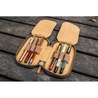 Galen Leather Zippered 6 Slots Pen Case Crazy Horse Brown