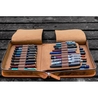 Galen Leather Portapenne in Pelle con Zip 40 Posti Crazy Horse Brown