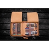 Galen Leather Portapenne in Pelle con Zip 40 Posti Crazy Horse Brown