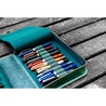Galen Leather Portapenne in Pelle con Zip 40 Posti Crazy Horse Forest Green