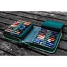 Galen Leather Portapenne in Pelle con Zip 40 Posti Crazy Horse Forest Green
