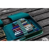 Galen Leather Portapenne in Pelle con Zip 40 Posti Crazy Horse Forest Green