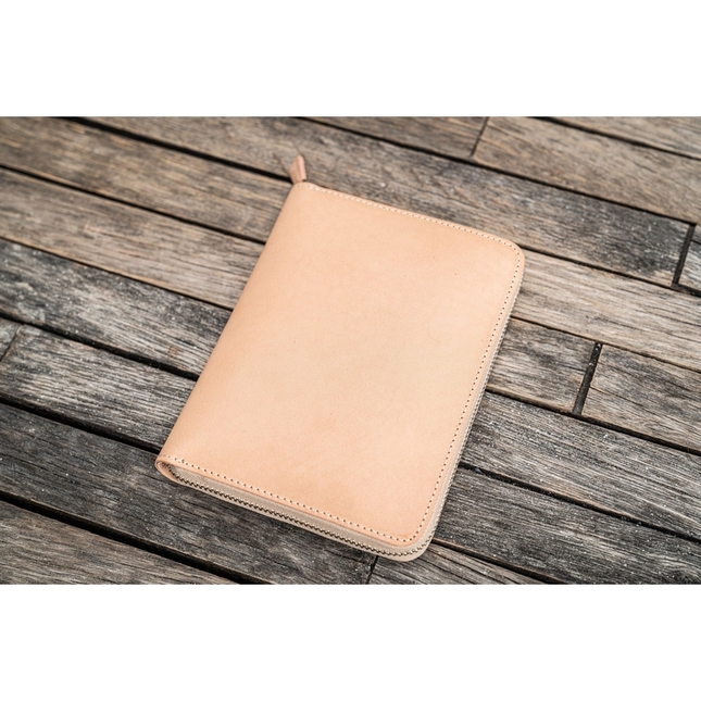 Galen Leather Portapenne in Pelle 5 Posti con Notebook A6 Undyed Leather