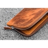 Galen Leather Slip-N-Zip 4 Slots Zippered Pen Pouch Crazy Horse Brown Galen Leather Slip-N-Zip 4 Slots Zippered Pen Pouch Crazy Horse Brown
