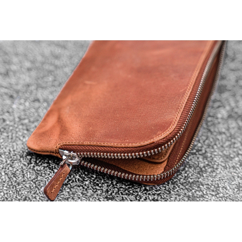 Galen Leather Slip-N-Zip 4 Slots Zippered Pen Pouch Crazy Horse Tan Galen Leather Slip-N-Zip 4 Slots Zippered Pen Pouch Crazy Horse Tan