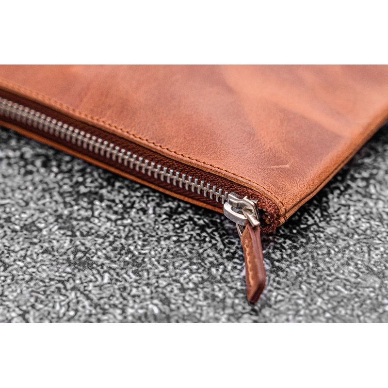 Galen Leather Slip-N-Zip 4 Slots Zippered Pen Pouch Crazy Horse Tan Galen Leather Slip-N-Zip 4 Slots Zippered Pen Pouch Crazy Horse Tan