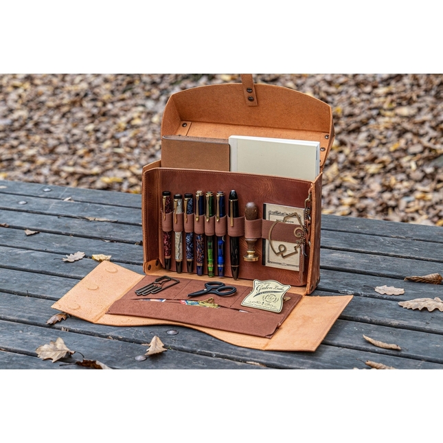 Galen Leather Writer's Medic Bag Crazy Horse Tan