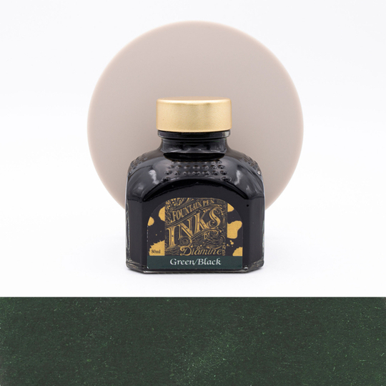 Diamine Green Black Ink Bottle 80 ml