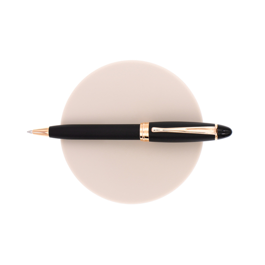 Aurora Ipsilon Satin Ballpoint Pen Black & Rose Gold