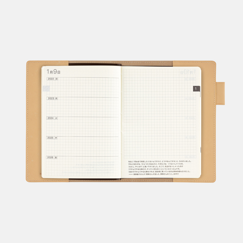 Hobonichi 5-Year Techo Leather Cover (Natural) A6 Size