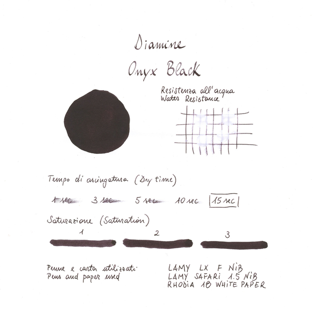 Diamine Onyx Black Ink Bottle 80 ml
