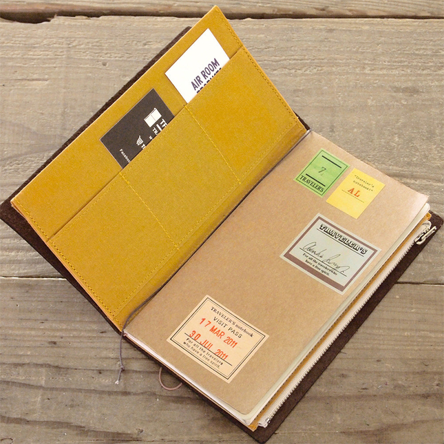 Traveler's Factory Paper Cloth Zipper Case Regular Size Mustard