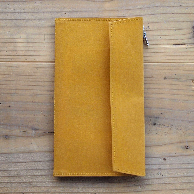 Traveler's Factory Paper Cloth Zipper Case Regular Size Mustard