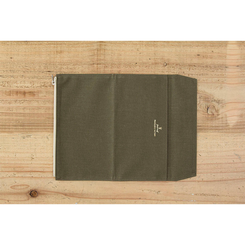 Traveler's Factory Paper Cloth Zipper Case Regular Size Olive
