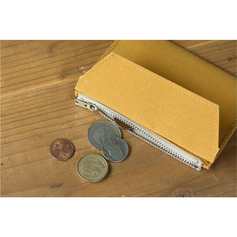 Traveler's Factory Paper Cloth Zipper Case Passport Size Mustard Traveler's Factory Paper Cloth Zipper Case Passport Size Mustard