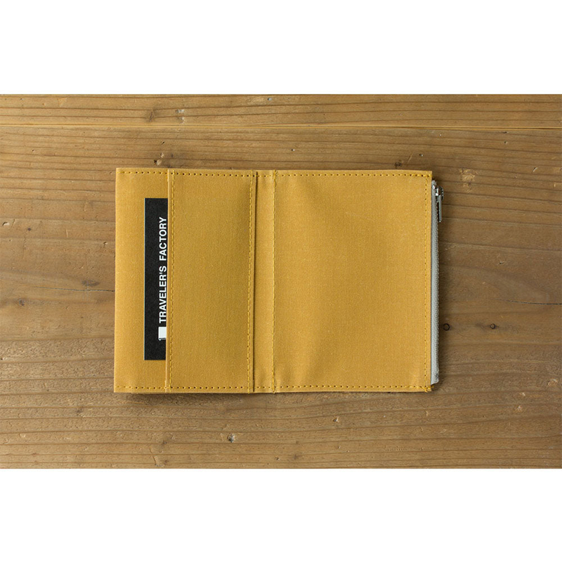 Traveler's Factory Paper Cloth Zipper Case Passport Size Mustard Traveler's Factory Paper Cloth Zipper Case Passport Size Mustard