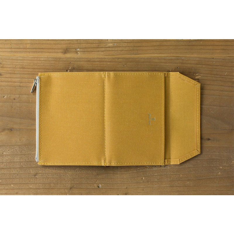 Traveler's Factory Paper Cloth Zipper Case Passport Size Mustard Traveler's Factory Paper Cloth Zipper Case Passport Size Mustard