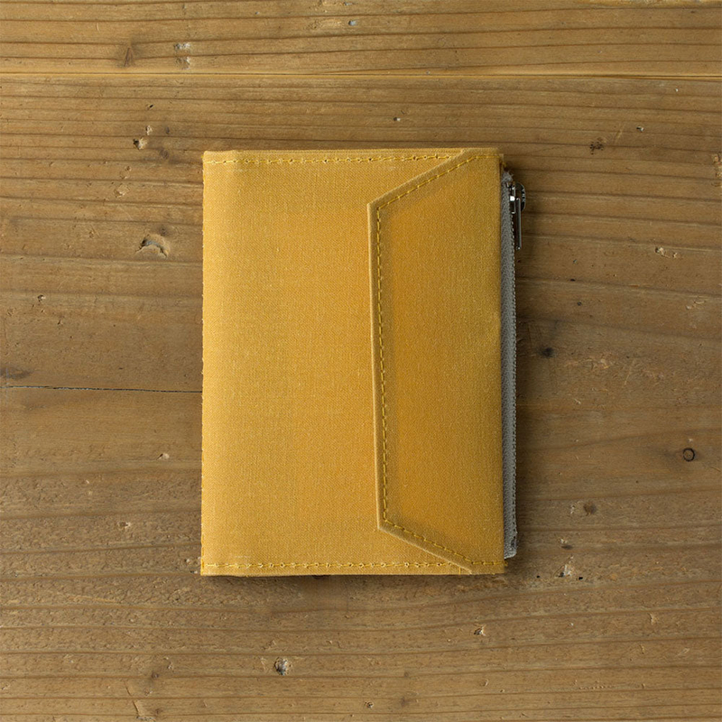 Traveler's Factory Paper Cloth Zipper Case Passport Size Mustard Traveler's Factory Paper Cloth Zipper Case Passport Size Mustard