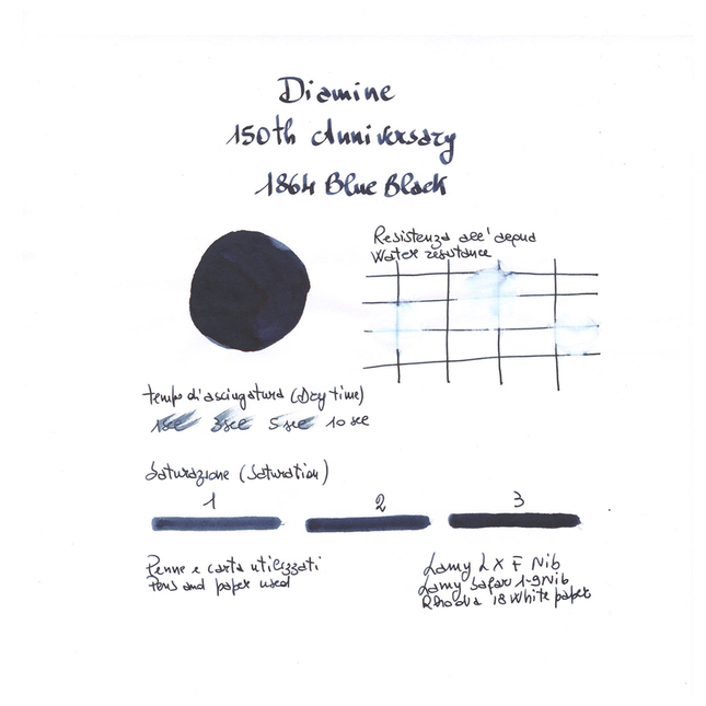 Diamine 150th Anniversary 1864 Blue Black Inchiostro 40 ml
