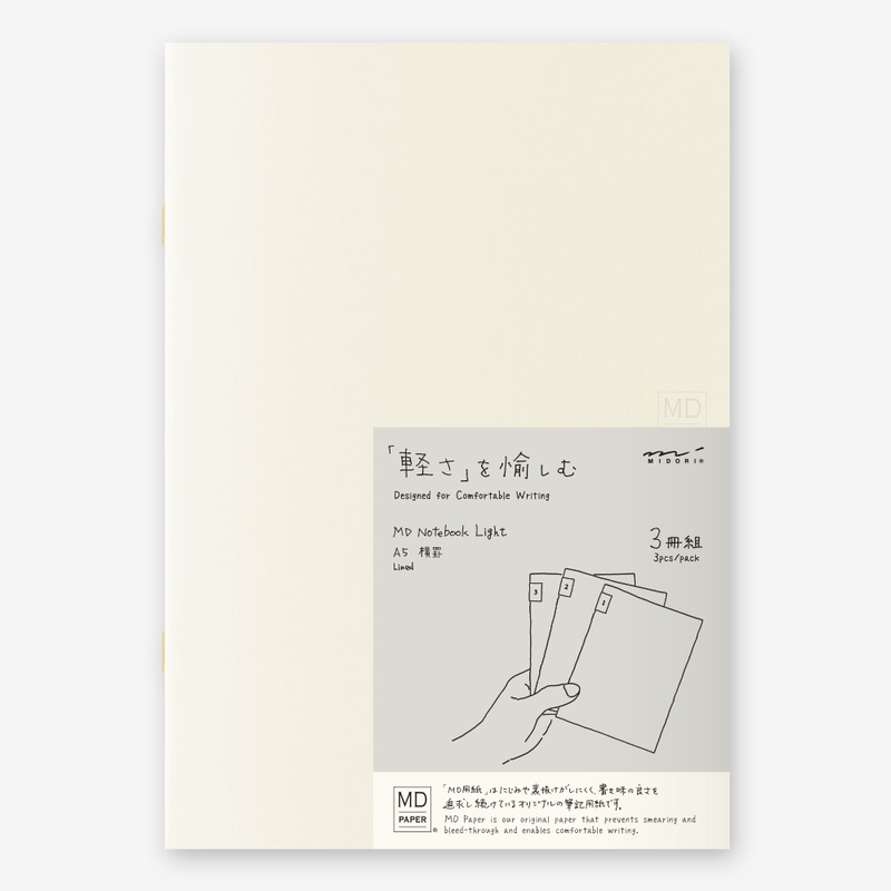 Md Paper Notebook Light A5 Righe Set 3 Quaderni