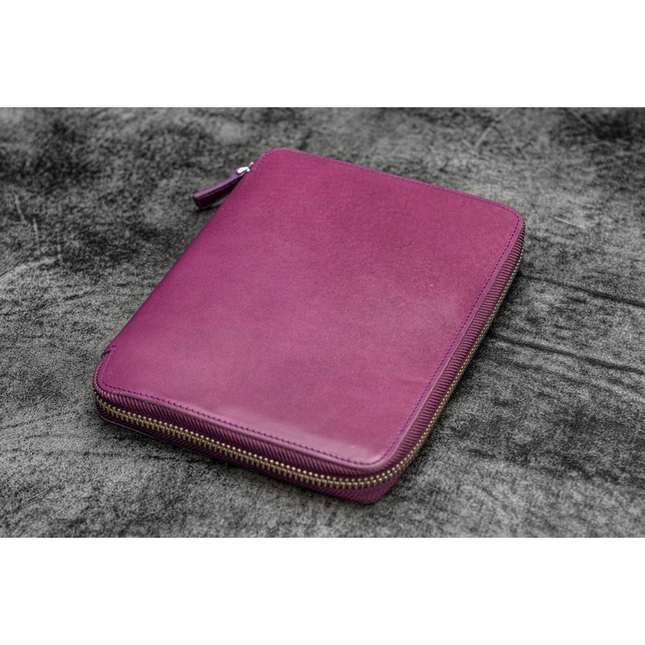 Galen Leather Zippered Folio A5 Purple