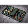 Galen Leather Portapenne in Pelle con Zip 20 Posti Crazy Horse Forest Green