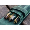 Galen Leather Flap Pen Case for 3 Pens Crazy Horse Forest Green Galen Leather Flap Pen Case for 3 Pens Crazy Horse Forest Green
