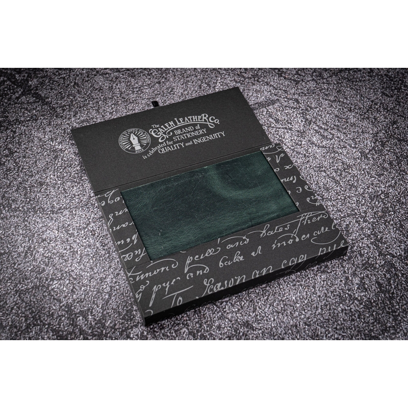 Galen Leather Notebook B6 Tomoe River Paper Crazy Horse Forest Green