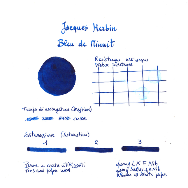 Jacques Herbin Bleu de Minuit Ink Bottle 50 ml