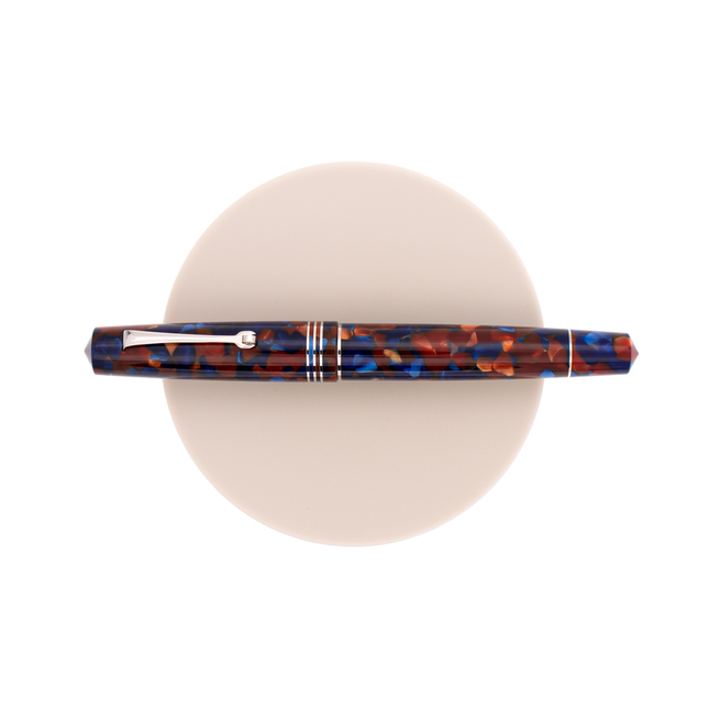 Leonardo Officina Italiana Momento Zero Fountain Pen Pietra Marina & Rhodium