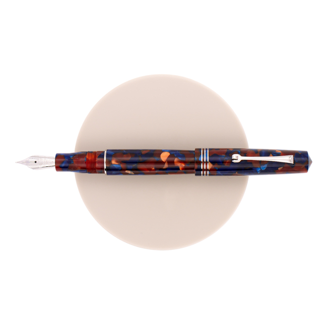 Leonardo Officina Italiana Momento Zero Fountain Pen Pietra Marina & Rhodium