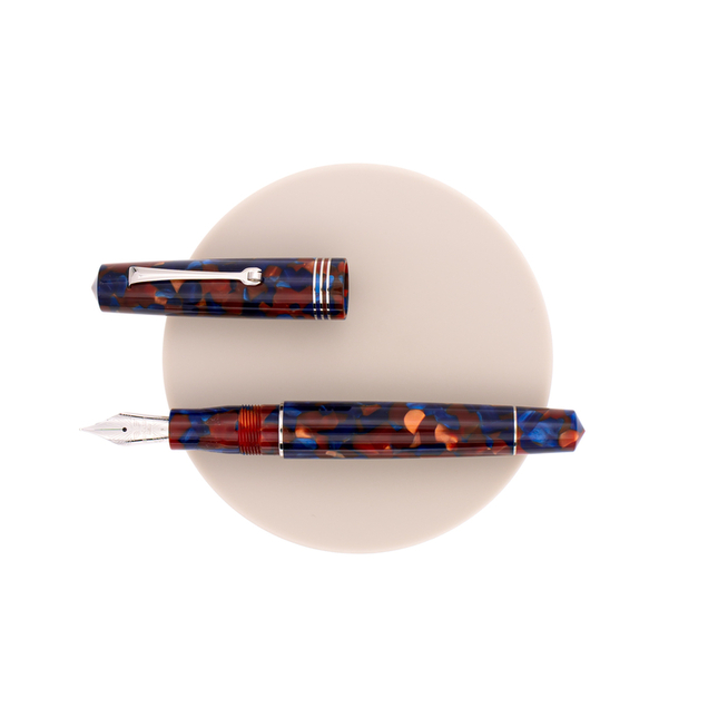 Leonardo Officina Italiana Momento Zero Fountain Pen Pietra Marina & Rhodium