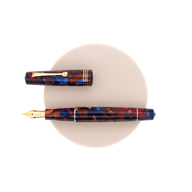 Leonardo Officina Italiana Momento Zero Fountain Pen Pietra Marina & Gold