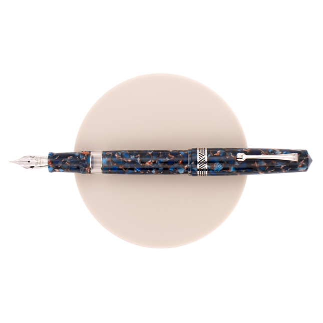 Leonardo Momento Magico Penna Stilografica Pietra Salata & Rodio 14 KT