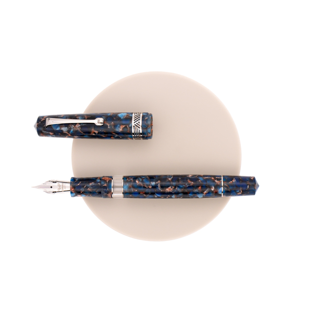 Leonardo Momento Magico Penna Stilografica Pietra Salata & Rodio 14 KT