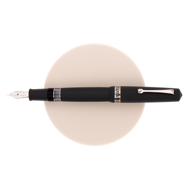 Leonardo Momento Magico Penna Stilografica Anima Nera Matte & Rodio 14 KT