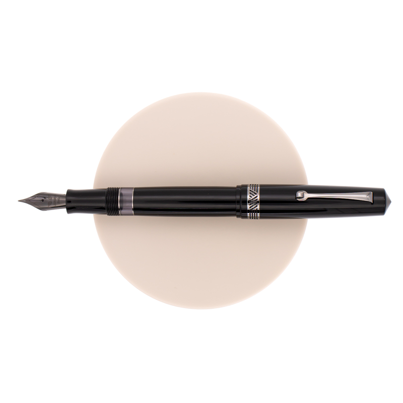 Leonardo Momento Magico Fountain Pen Black Soul Glossy & Ruthenium 14 KT