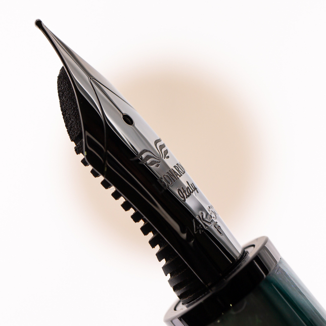 Leonardo Momento Magico Fountain Pen Black Soul Glossy & Ruthenium 14 KT