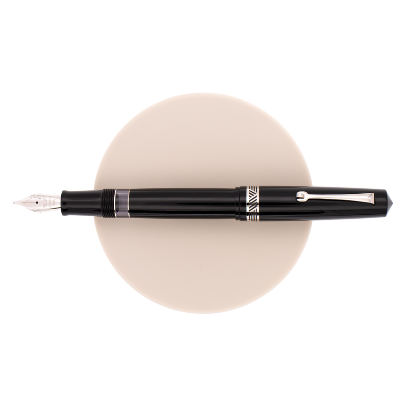 Leonardo Momento Magico Fountain Pen Black Soul Glossy & Rhodium 14 KT