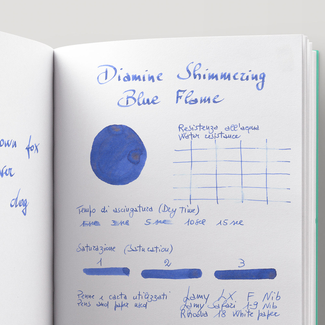 Diamine Shimmering Blue Flame Ink Bottle 50 ml