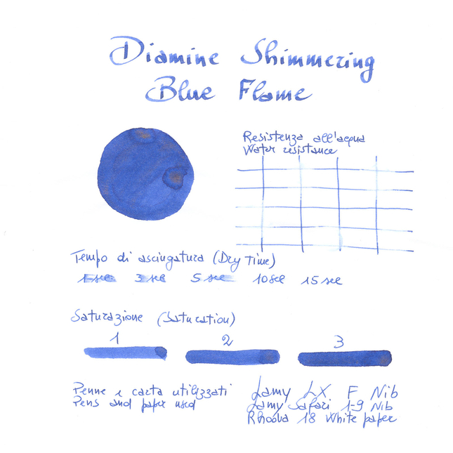 Diamine Shimmering Blue Flame Ink Bottle 50 ml