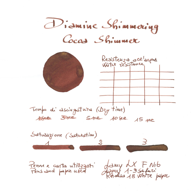 Diamine Shimmering Cocoa Shimmer Inchiostro 50 ml