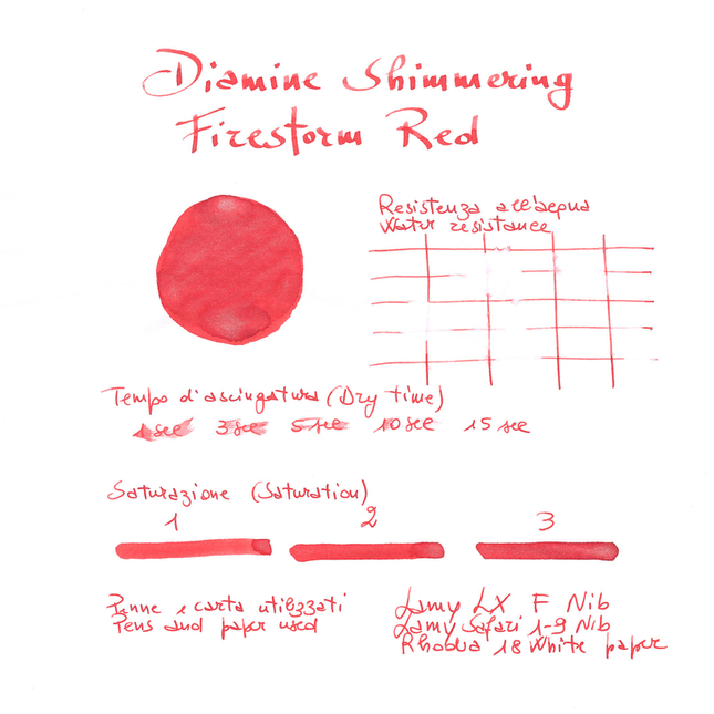 Diamine Shimmering Firestorm Red Inchiostro 50 ml