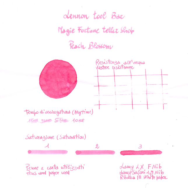 Lennon Tool Bar Magic Fortune Teller Shop Peach Blossom Inchiostro 30 ml