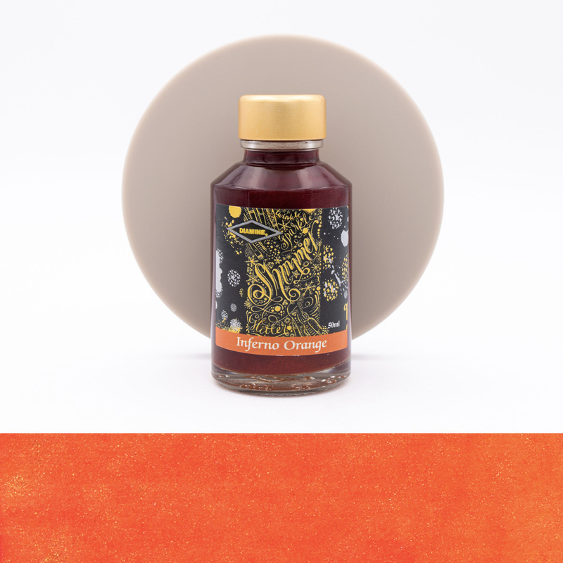 Diamine Shimmering Inferno Orange Ink Bottle 50 ml
