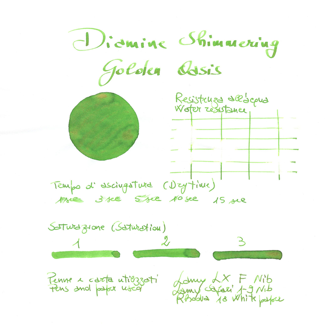 Diamine Shimmering Golden Oasis Inchiostro 50 ml